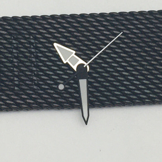 Black trim green luminous watch hands for NH35A/NH36A movement, enhancing readability in low light.