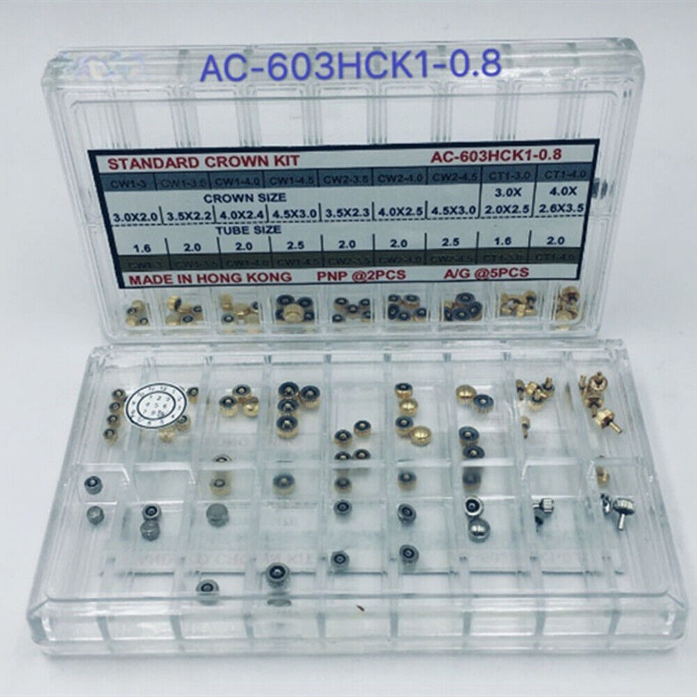 0.7/0.8/0.9 Hongkong Made Standard Watch Crown Kit Assortment for Watchmaker