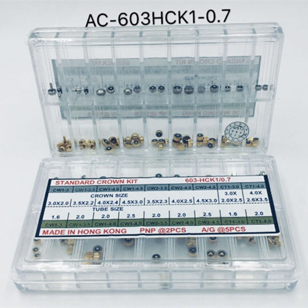 0.7/0.8/0.9 Hongkong Made Standard Watch Crown Kit Assortment for Watchmaker