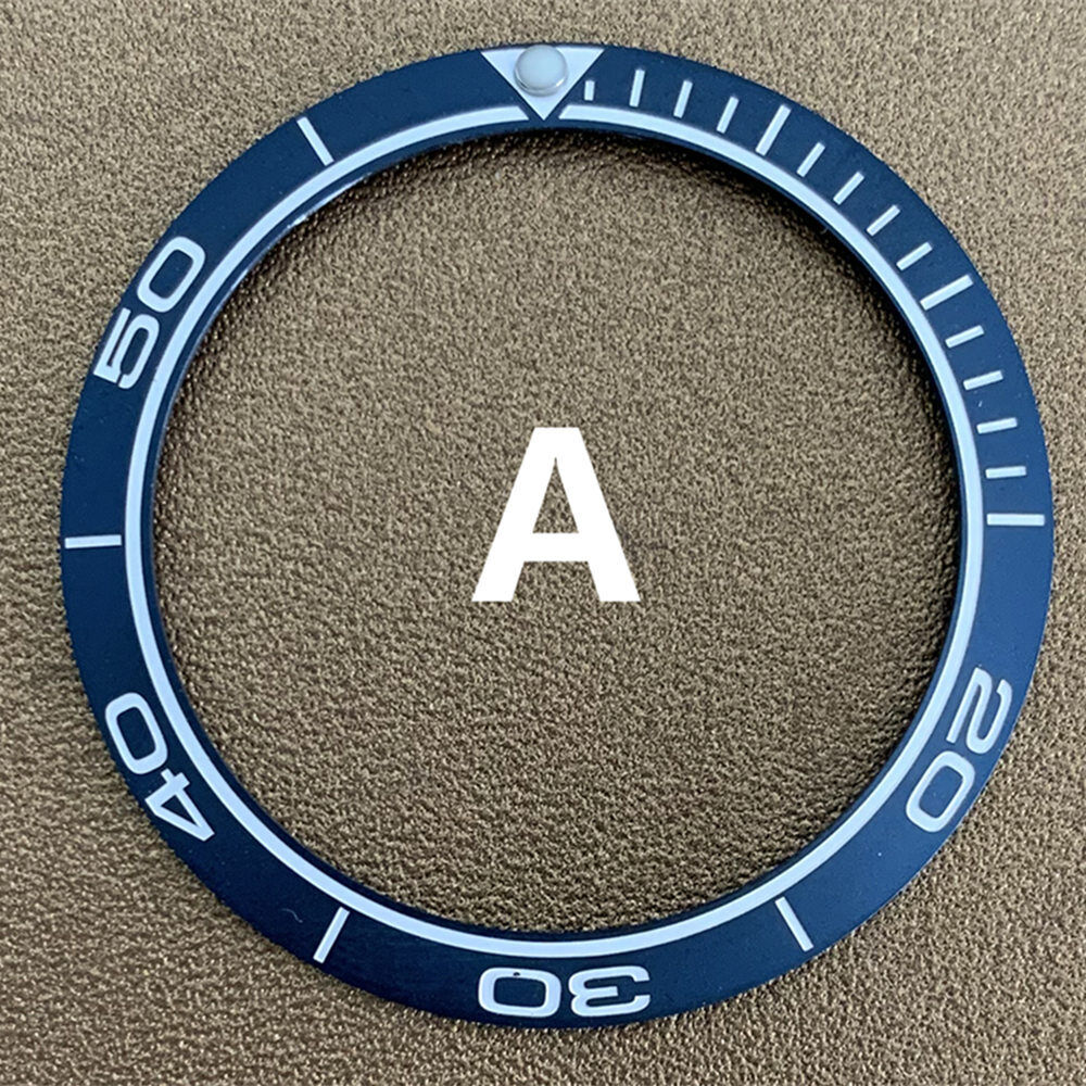 38 mm/30,5 mm matt regenbogenblau goldene Aluminium-Uhrenlünette