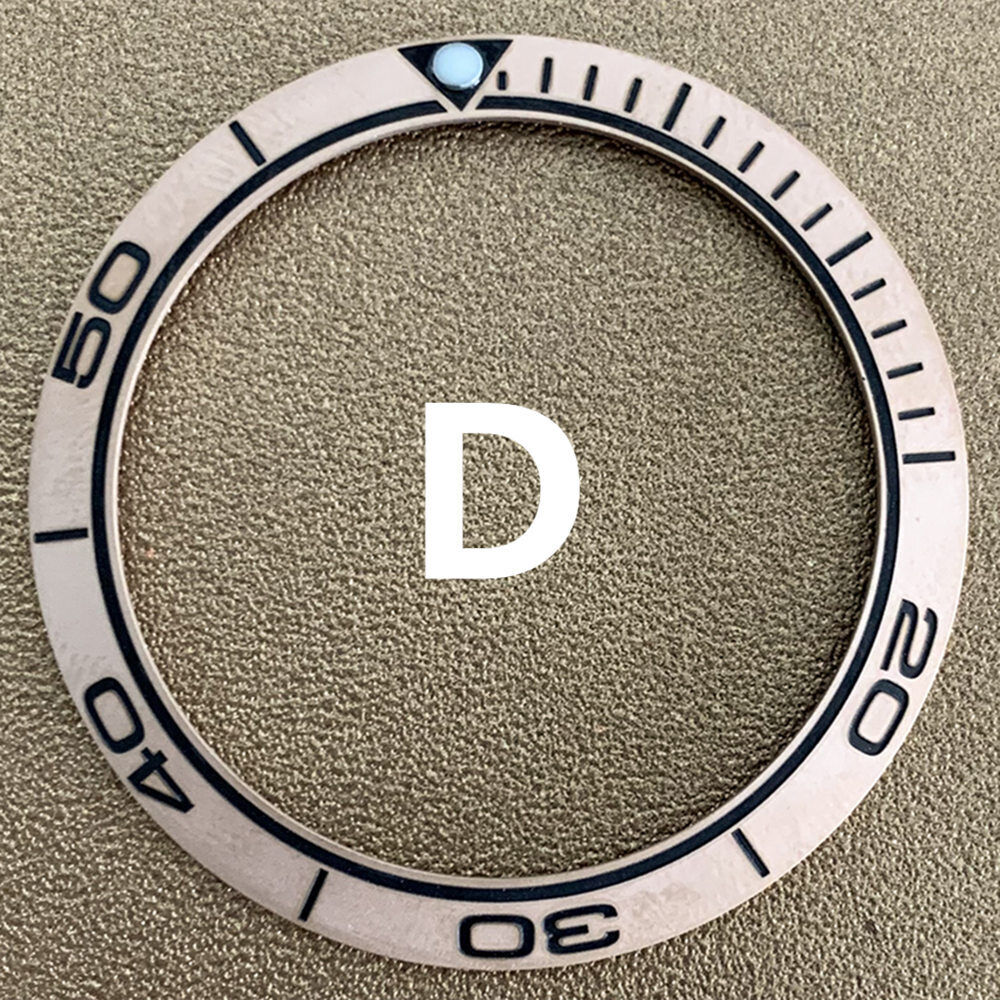 38 mm/30,5 mm matt regenbogenblau goldene Aluminium-Uhrenlünette