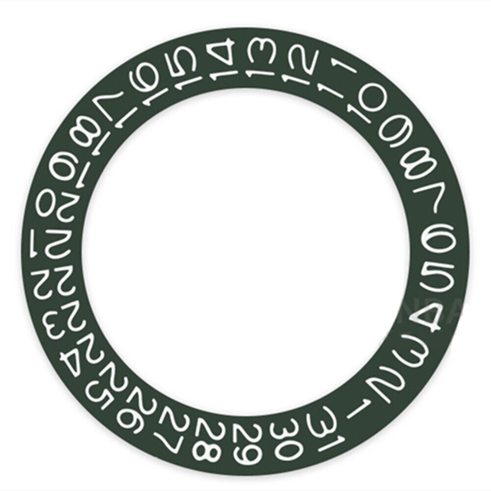 Fond vert chasseur foncé, police blanche, roue de date pour Miyota NH35 NH36