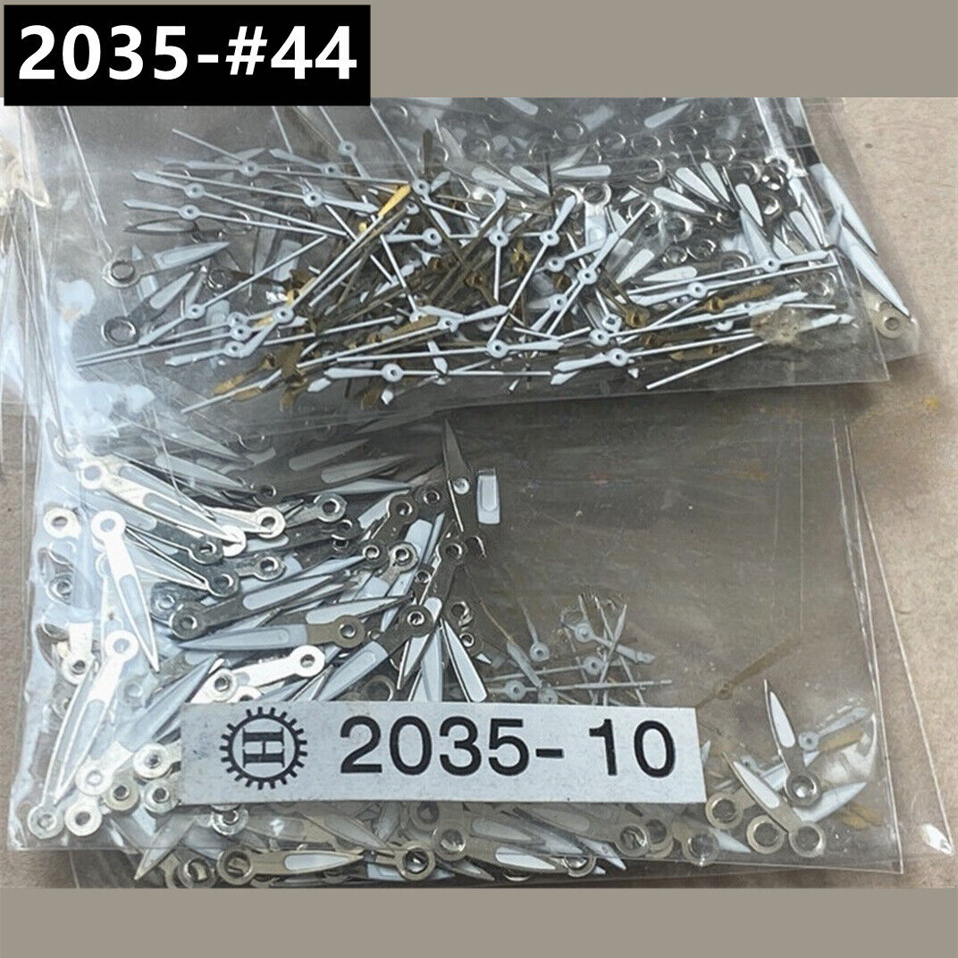 100 Sets 10 mm Uhrzeiger mit silbernem Rand und grüner Leuchtmasse für Miyota 2035 Quarzwerk