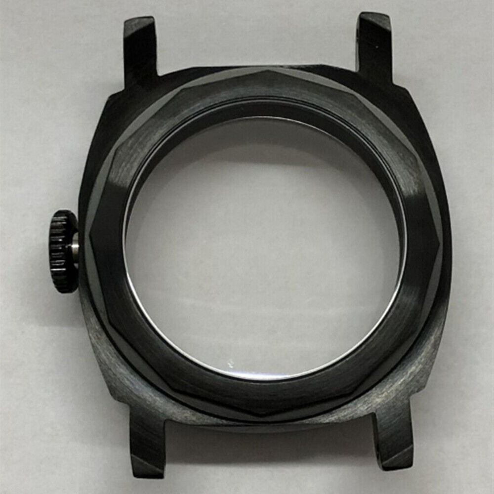 44mm 316L black sapphire glass watch case by Seagull, compatible with ST3600/ST3621/ETA6497/6498 movements.