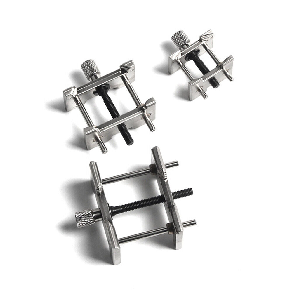 China Made versatile alloy 3-in-1 movement holder clamp for precise watch repair and maintenance.