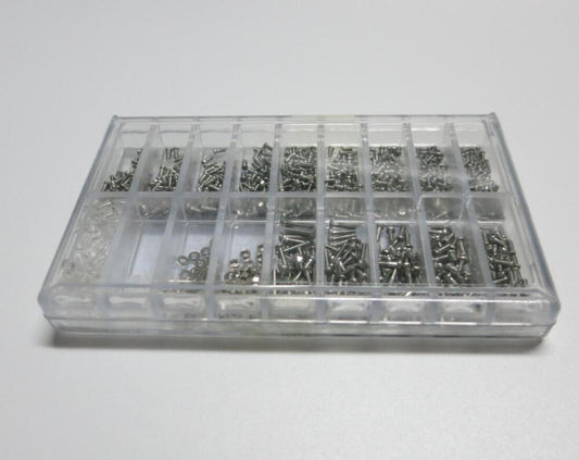 1000PCS assorted watch screws and nuts set, ideal for micro repairs and eyeglass maintenance.