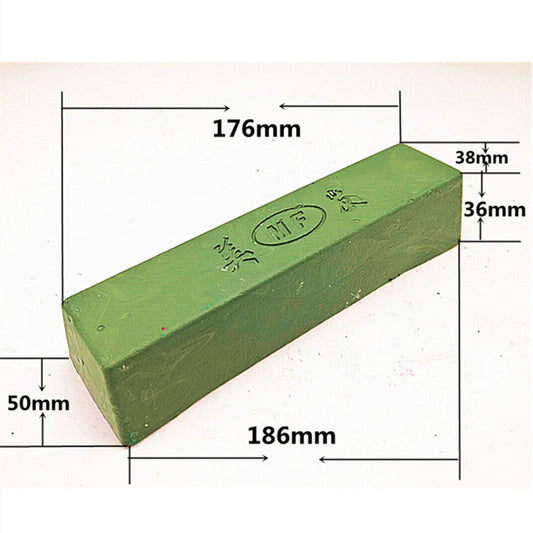 Green stainless steel polishing compound for jewelry and watch repair. Restores shine and removes tarnish.