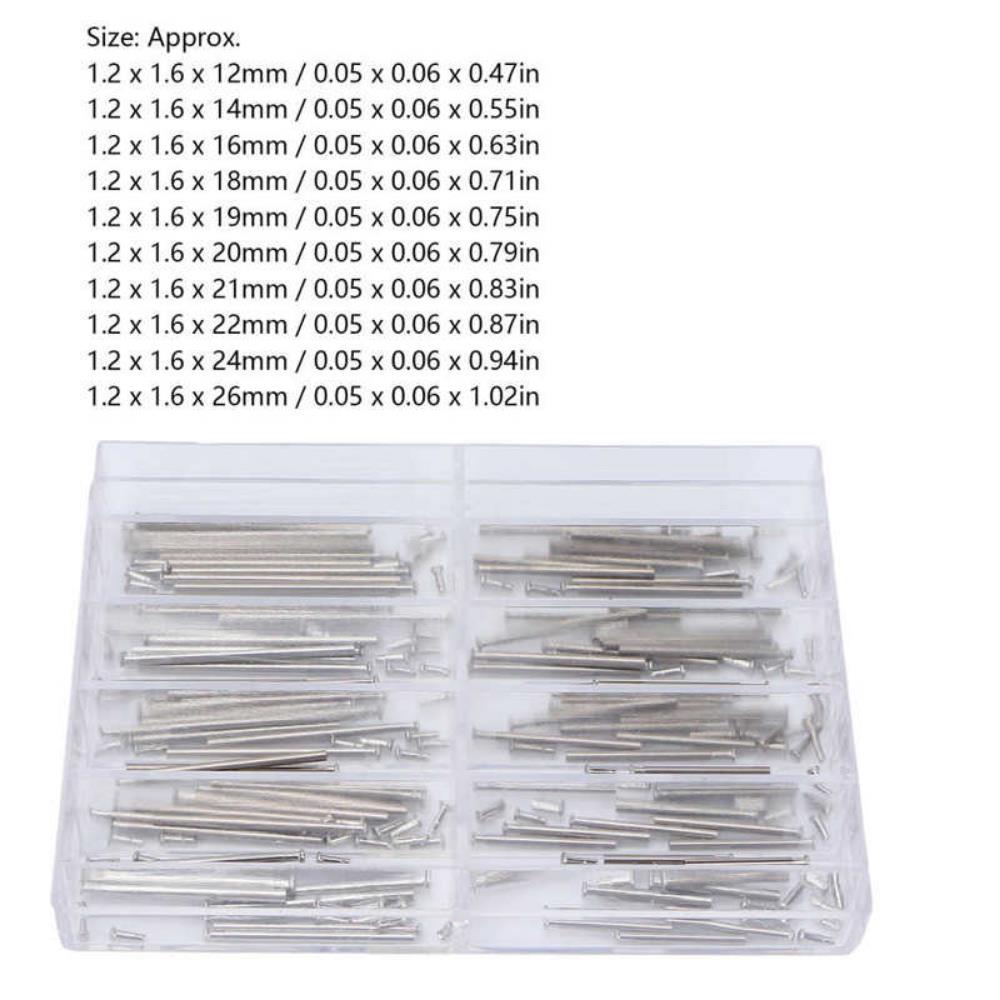 Lot de 100 fermoirs de bracelet de montre en alliage, tiges de friction, tiges de pression, extrémités de rivets