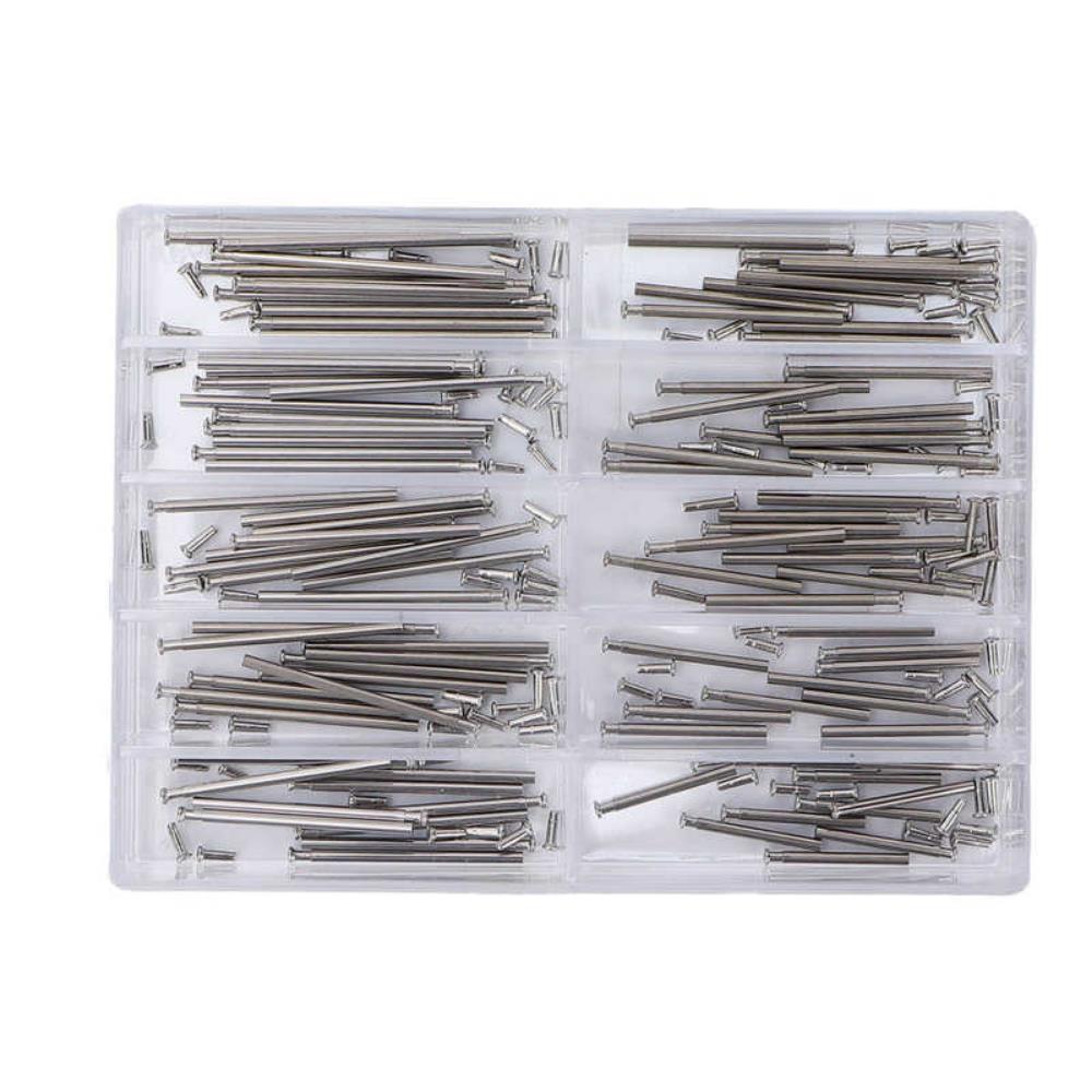 Lot de 100 fermoirs de bracelet de montre en alliage, tiges de friction, tiges de pression, extrémités de rivets