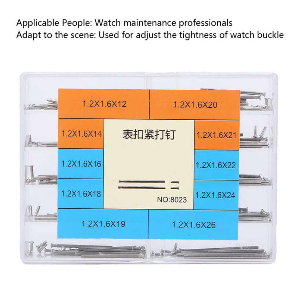 Lot de 100 fermoirs de bracelet de montre en alliage, tiges de friction, tiges de pression, extrémités de rivets