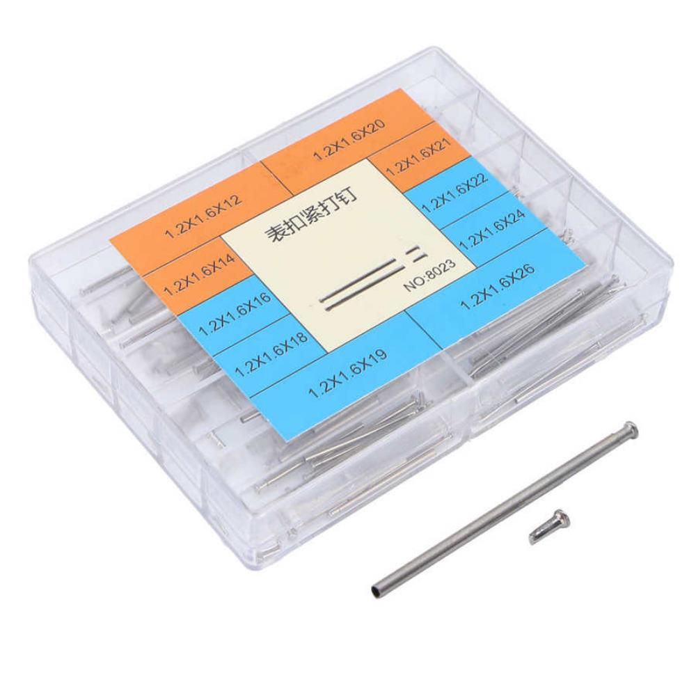 Lot de 100 fermoirs de bracelet de montre en alliage, tiges de friction, tiges de pression, extrémités de rivets