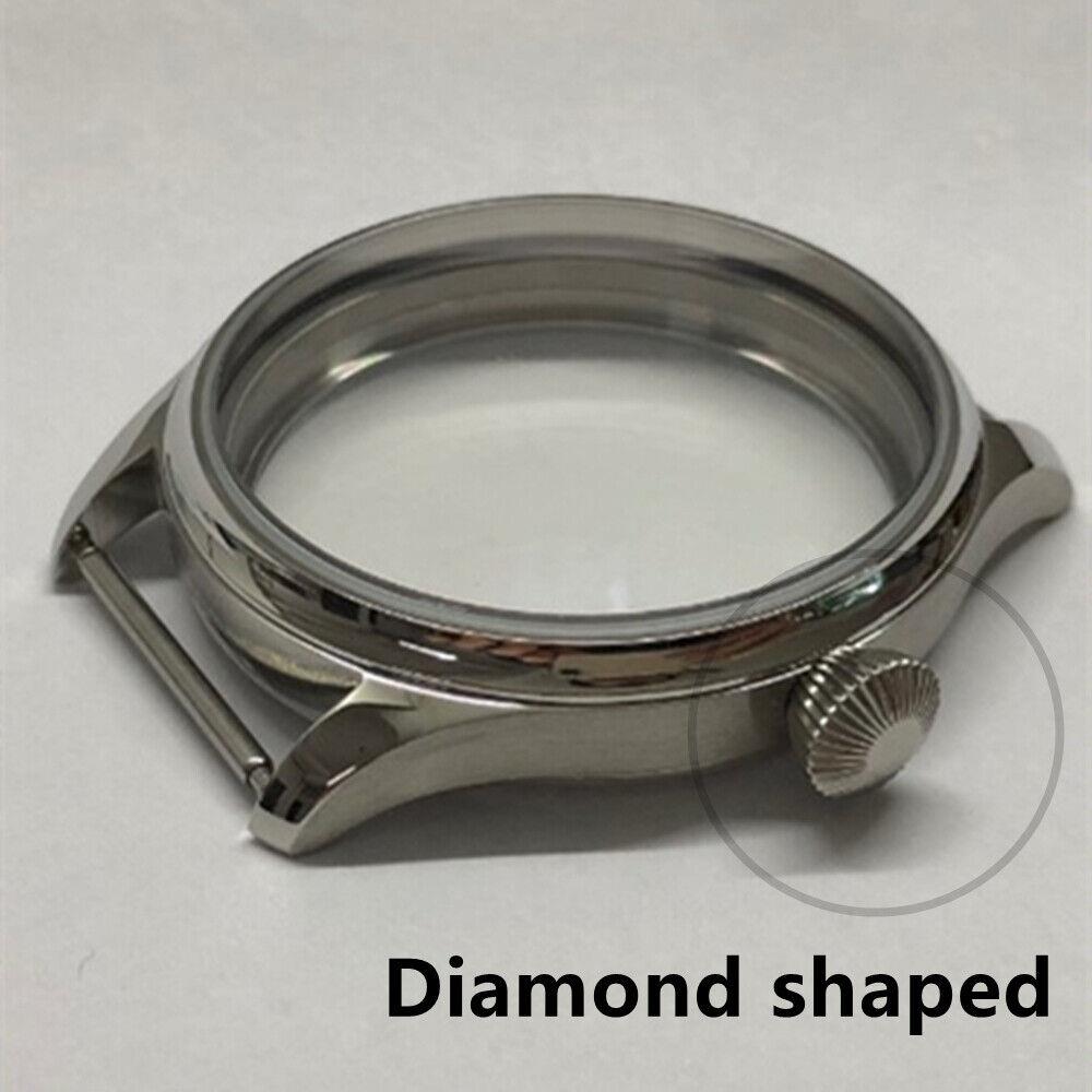 Boîtier de montre 44 mm en verre saphir 316L pour Seagull ST3600/ST3621/<tc>ETA</tc>6497/<tc>ETA</tc>6498