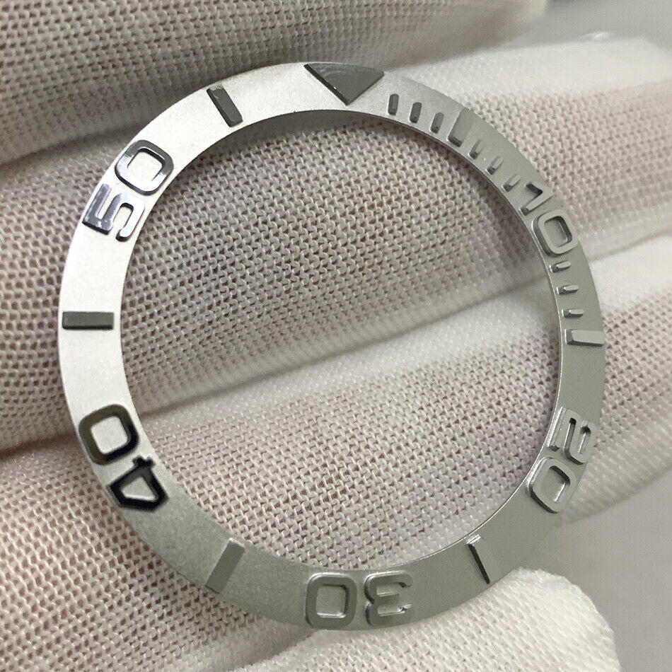 38 mm/30,8 mm Silber Konvex Charakter SUB Stahl Uhr Lünette Einsatz Uhr Teile