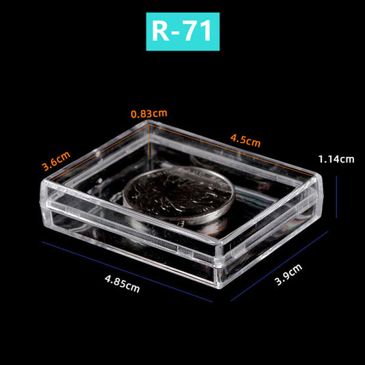 Set of 10 transparent 48x39mm PS storage cases for toolbox organization and small accessory protection.