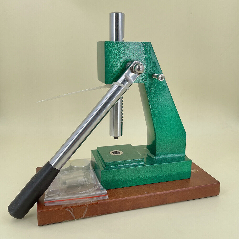 Green Replacement 6173 watch case press tool with mineral glass crystal for precise watch repairs.