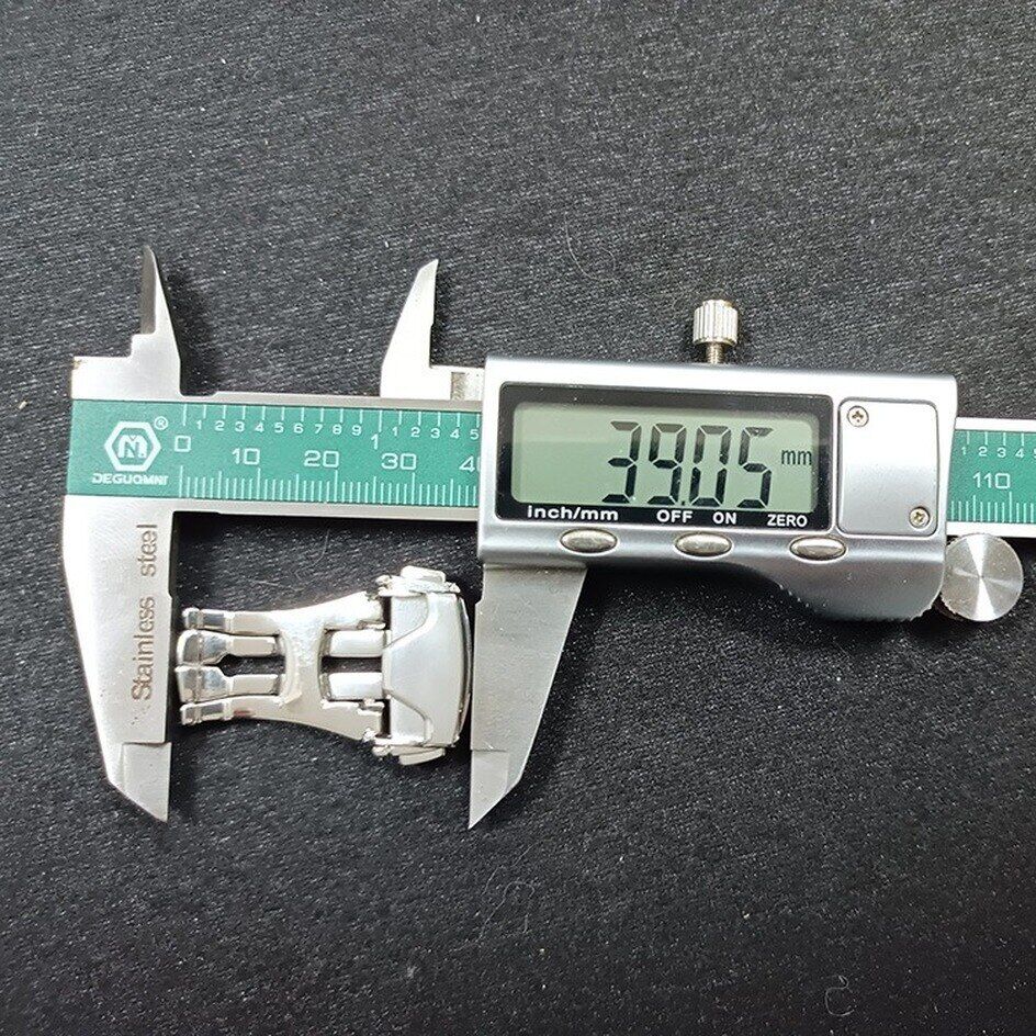 Stainless steel 20mm Omega watch buckle clasp, durable and stylish replacement accessory.