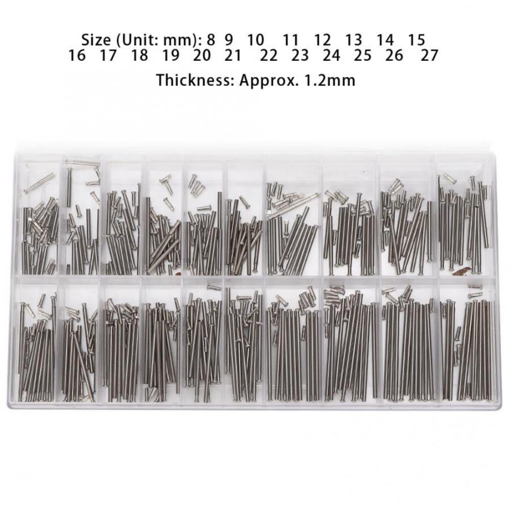 200pcs 8-27mm Watch Band Spring Bars Strap Link Pins Watch Link Pins Tool Set