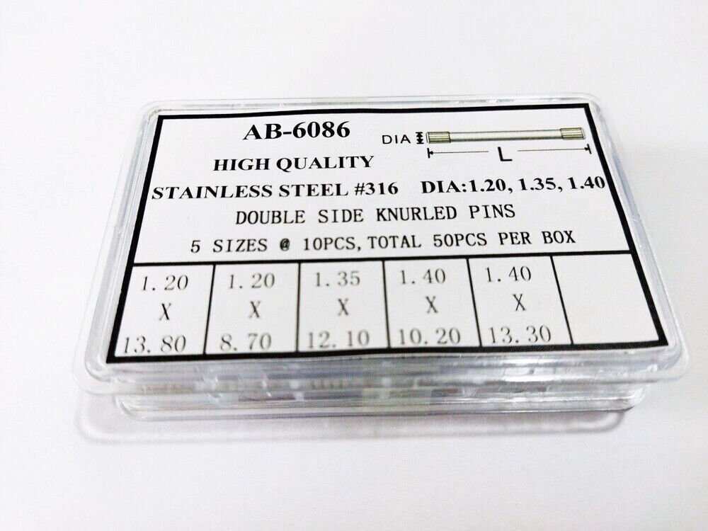 1,2 mm 1,35 mm 1,4 mm dicke Enden Rändelstift Uhrenarmband Armband Verbindungsstift AB-6086