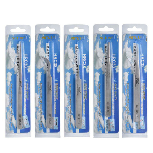 VETUS ST-10 steel anti-magnetic tweezers for precise watch accessory handling.