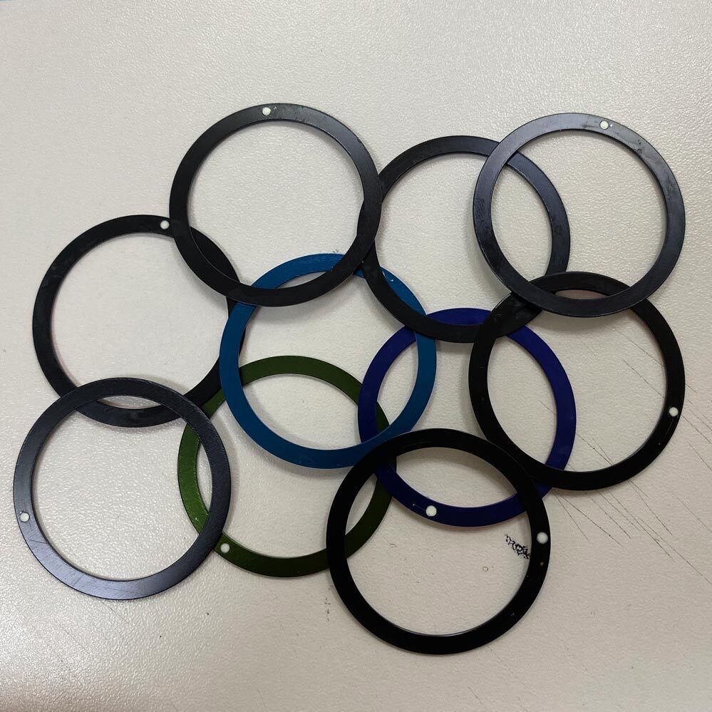 38 mm/31,5 mm mehrfarbige Ziffern-Uhrenlünette aus Aluminium, Uhrenteile