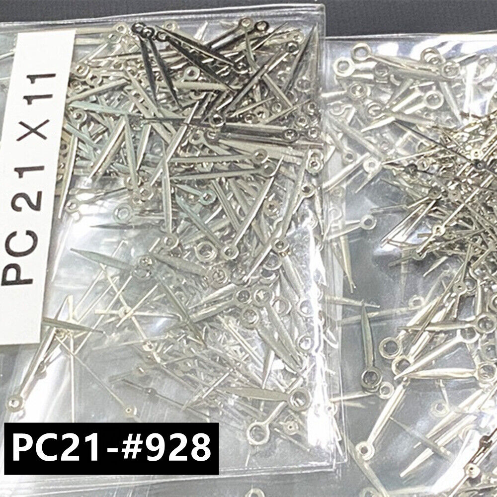Lot de 100 aiguilles de montre argentées de 11 mm de long pour mouvement à quartz Hattori Epson PC21