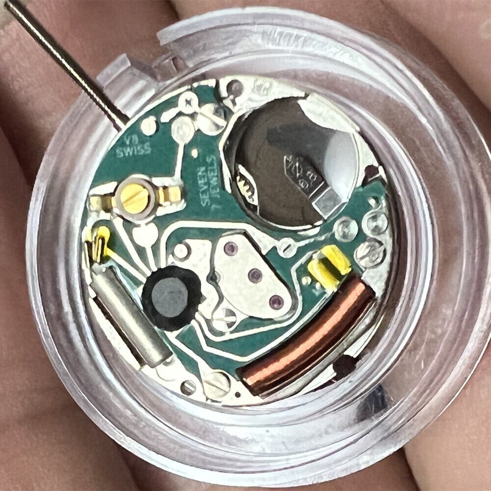 ETA 956.114 quartz watch movement with white dial and 3-hand design by ETA, precise timekeeping accessory