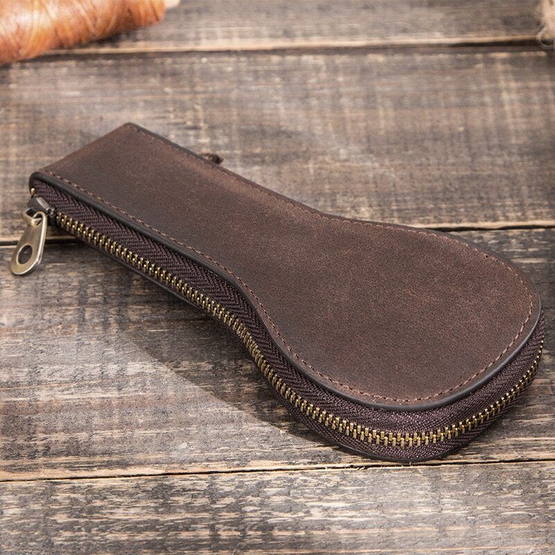 Boîte à montres en cuir à 1 emplacement, pochette de luxe avec fermeture éclair, sac de rangement portable