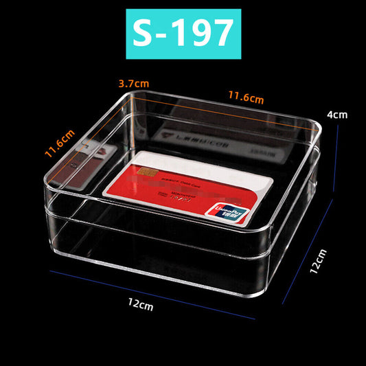 Set of 10 transparent 120x120mm PS toolbox storage cases with clear lids for secure organization.