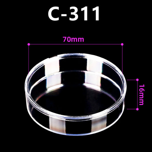 Set of 10 transparent 70x16mm PS storage cases for organizing small toolbox accessories.