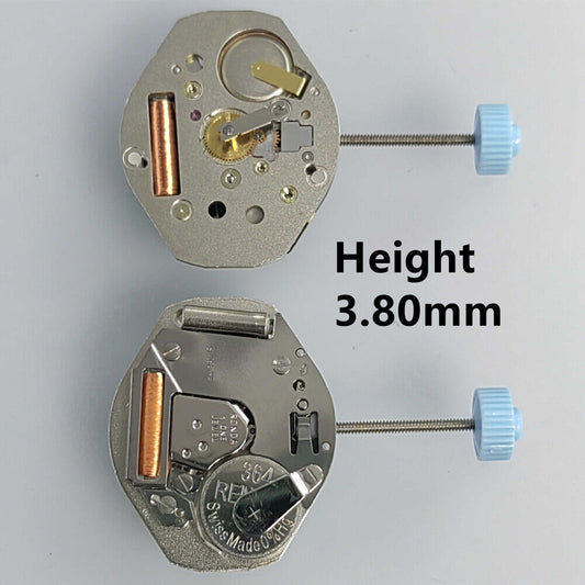 H2 Ronda 762 Swiss quartz watch movement with high canon pinion 3.8mm, precise timekeeping component.