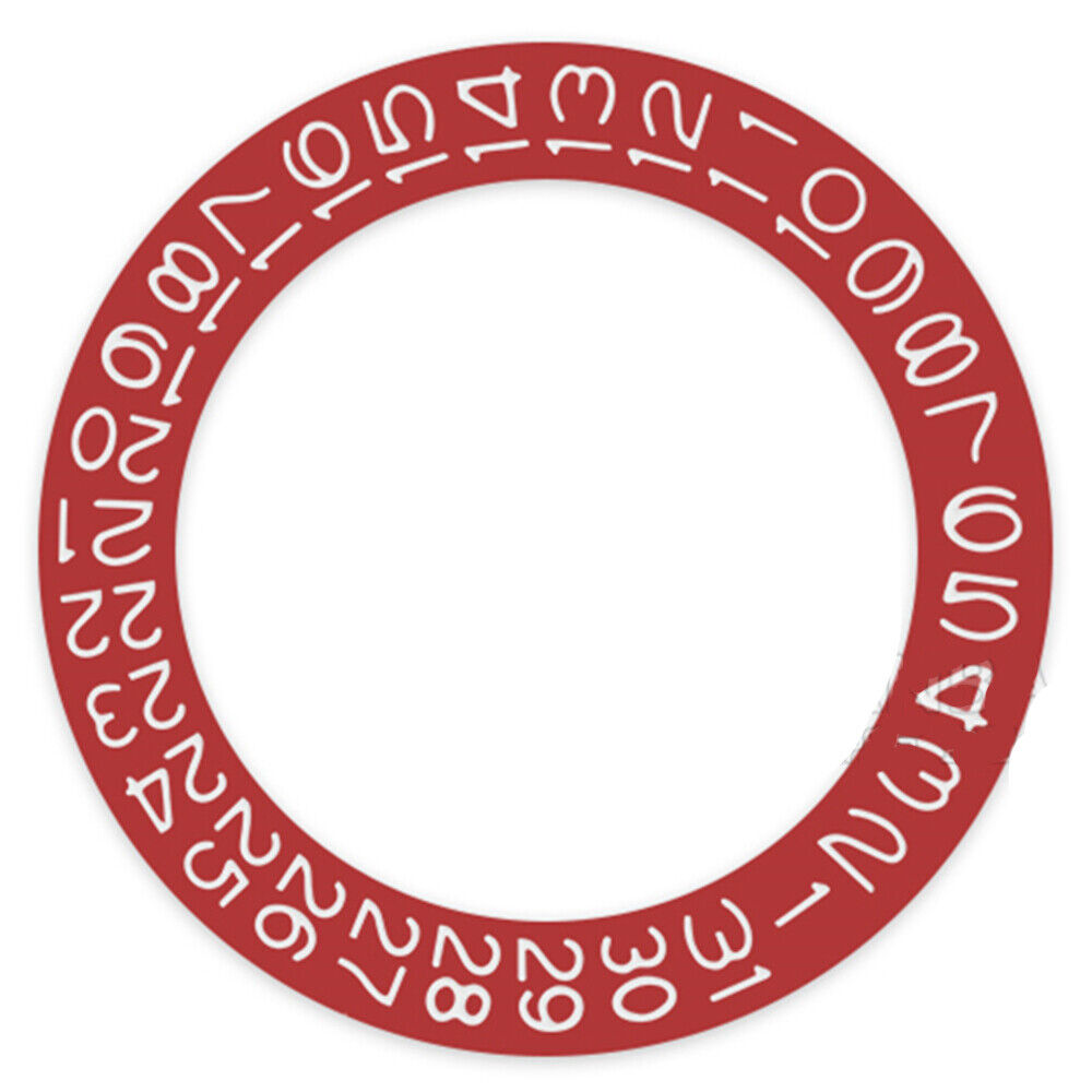 Red date wheel with white font for Miyota NH35 NH36 watch movements, enhancing dial readability.
