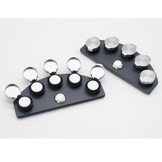 White ceramic oil cups stand with 5 die-cast alloy containers, ideal for watch repair precision tasks.