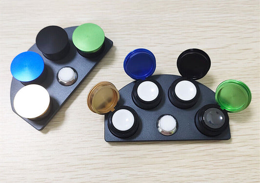 Die-cast alloy oil cup stand with 4 containers for watch repair, model 30180-A.