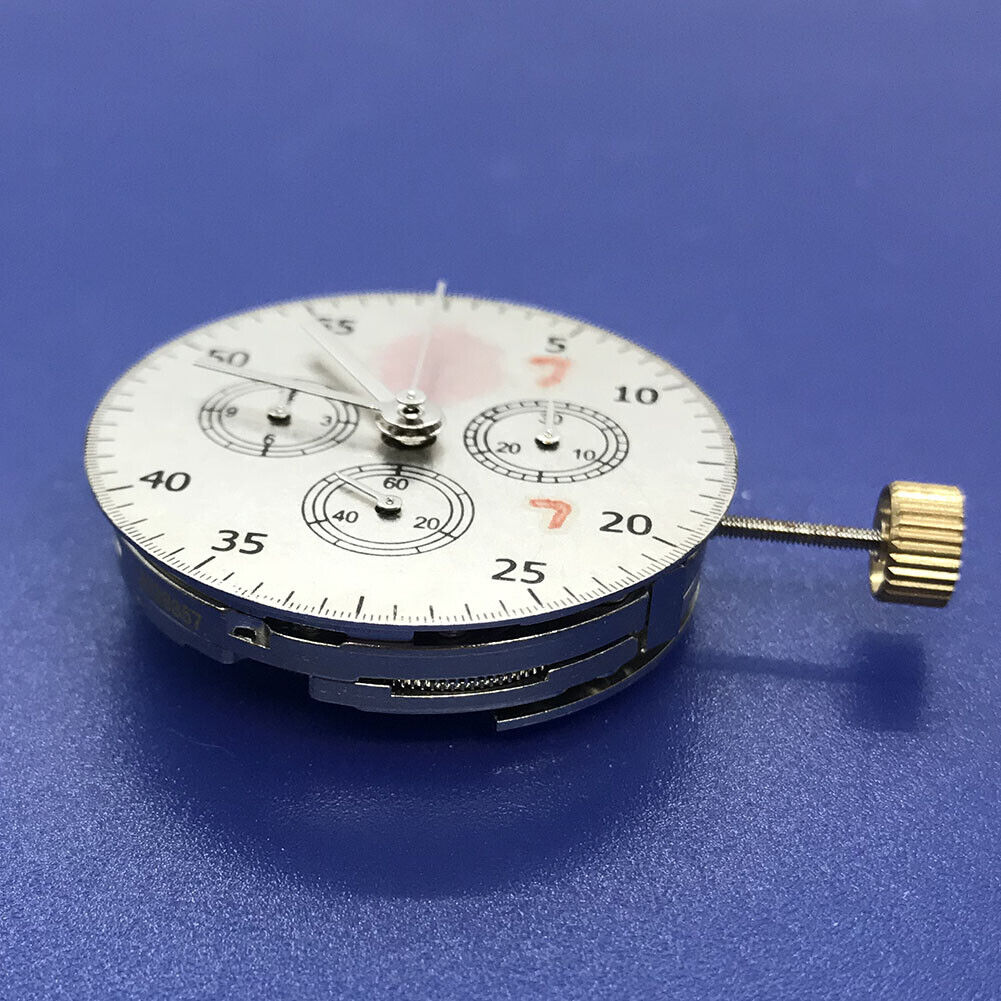 Asian 7750 automatic chronograph watch movement featuring ETA 7753 layout with three subdials at 3, 6, and 9 o'clock positions.
