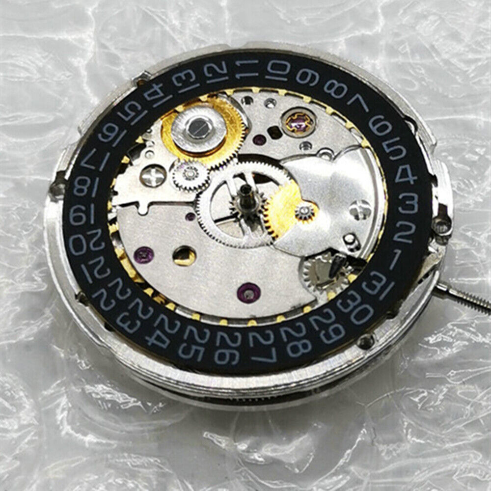 China Made Tianjin 2824-2 Silver Black Dial Wheel Automatic Mechanical Movement