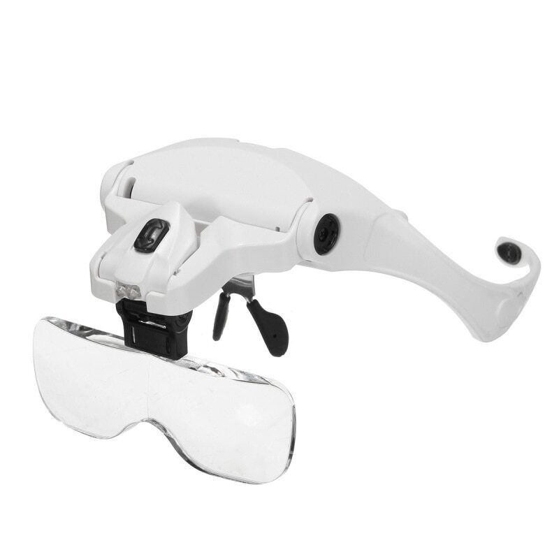 Adjustable LED watch loupe headband, perfect for jewelry inspection and precise close-up tasks.