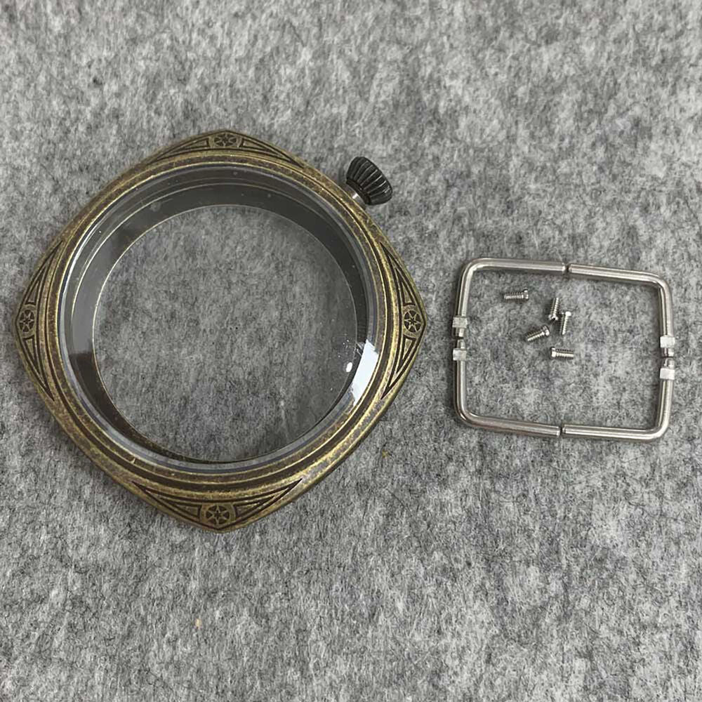 45mm electro-plated 316L stainless steel watch case, designed for ETA 6497/6498 movement.
