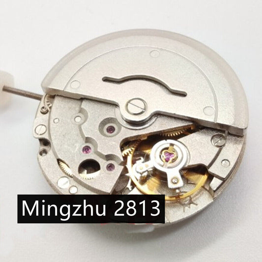 MG2813 automatic mechanical watch movement with 3 silver hands, high precision replacement part.
