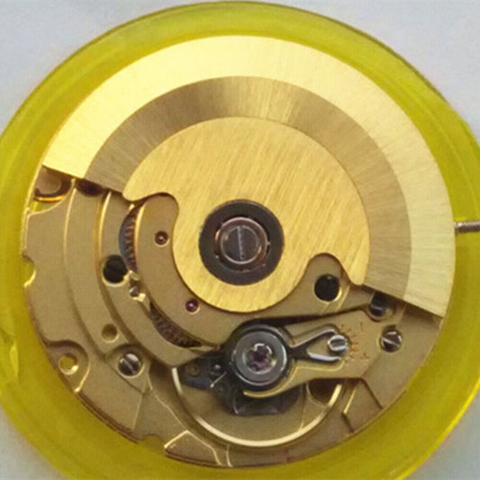 Golden Tianjin Seagull mechanical watch movement, China-made, replacement for ETA 2824-2 with precise craftsmanship.