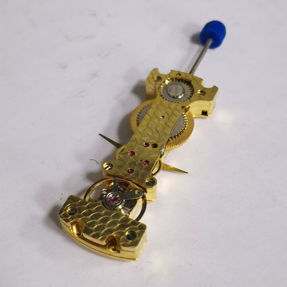 Goldenes rechteckiges Automatik-Chronographenwerk, Unruh, 2 Zeiger