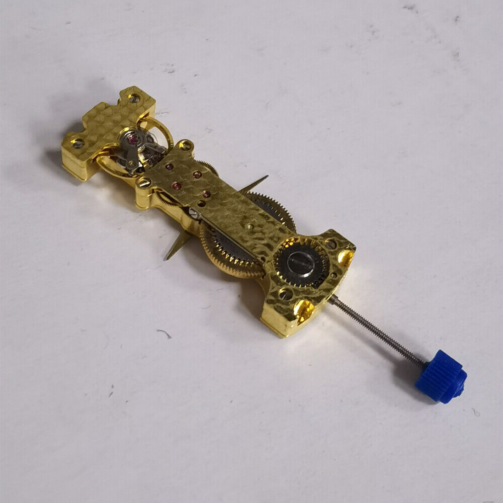 Goldenes rechteckiges Automatik-Chronographenwerk, Unruh, 2 Zeiger