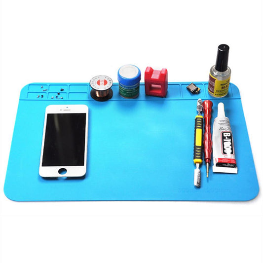 30x20cm TE509 silicone insulation pad for watch repair, thermostable and anti-corrosive, ideal for precision work.