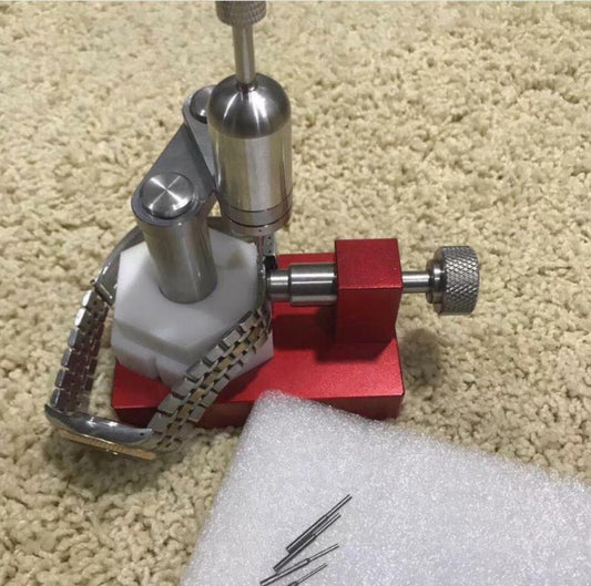 Swivel tool for removing watch band screws, fits pins 0.6mm-1.6mm, precise bracelet link repair.