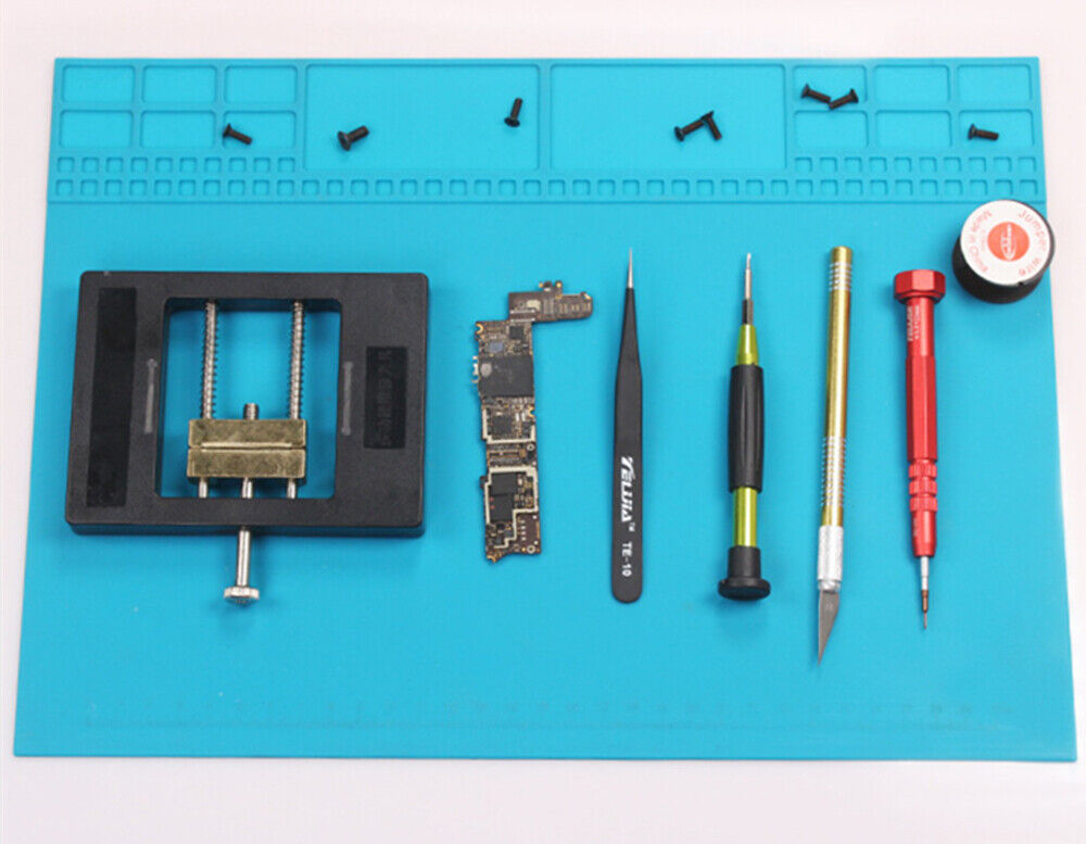 Silicone insulation pad 35x25.5cm for watch repair, thermostable and anti-corrosive, TE504 brand.