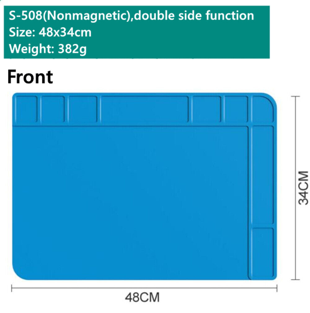 Silicone insulation pad S-508, 48x34cm, thermostable and anti-corrosive for watch repair tasks.