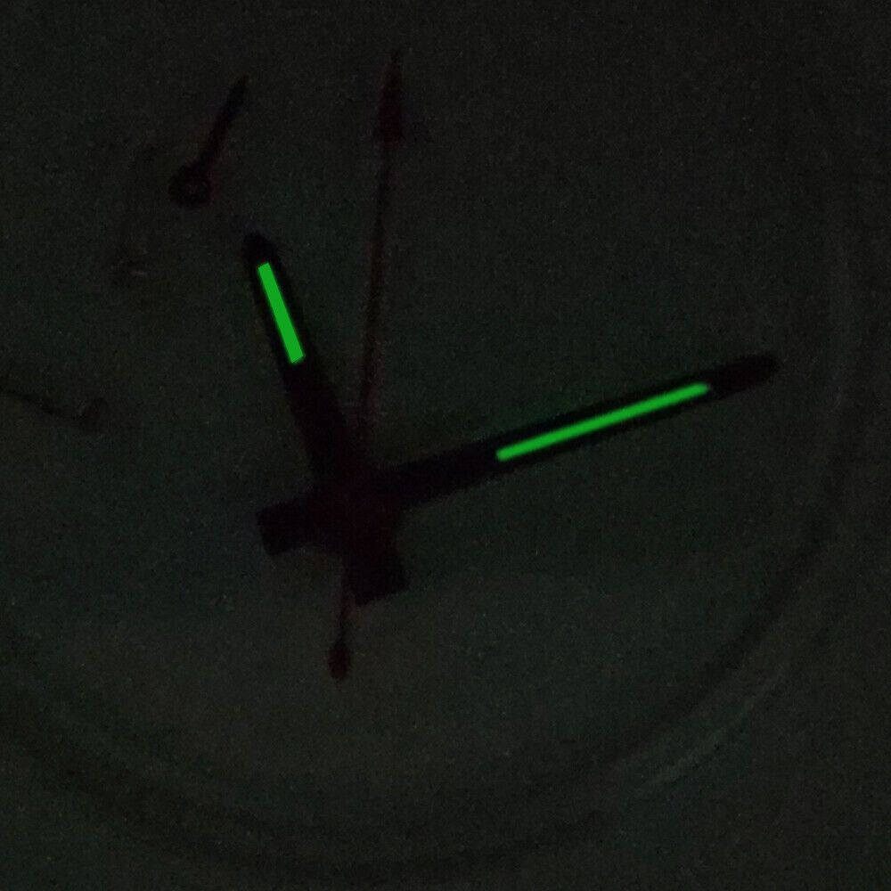 Red second hand with green lume for Hattori Epson VK63 watch movement, 13x8.5x3.5mm precision part.