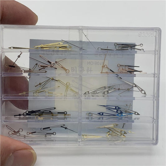 Small, minute, and hour watch hands for 8205/8200 quartz movement, precise fit for repairs.