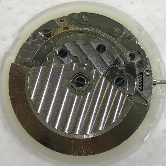 China Made 7750 chronograph movement watch mechanism showing 2 hands with small seconds at 6 and 12 o'clock.