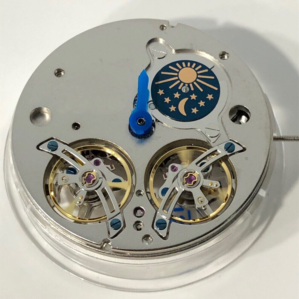 Asian Multi-function Mechanical Movement Double Balance Wheel Moon Phase@2