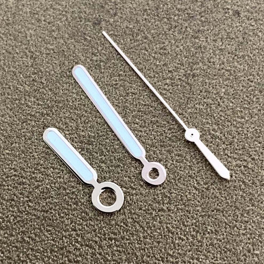 Green luminous rose gold watch hands set for NH35A/NH36A movement by BB12, perfect for precise timekeeping.